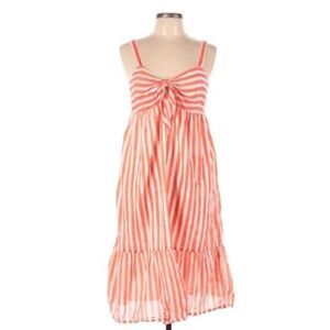 Oliphant Tie Front Striped Midi Dress Sz. L